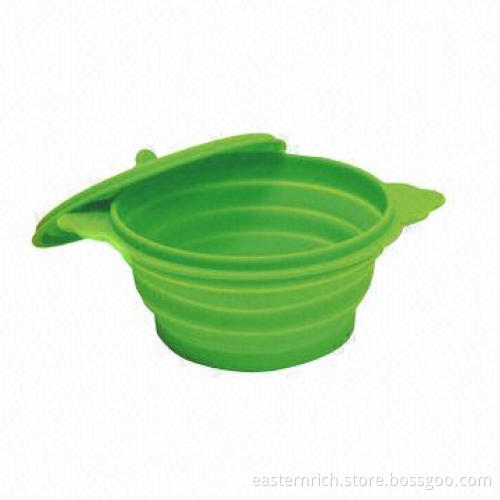 Foldable silicone bowl, with cover
